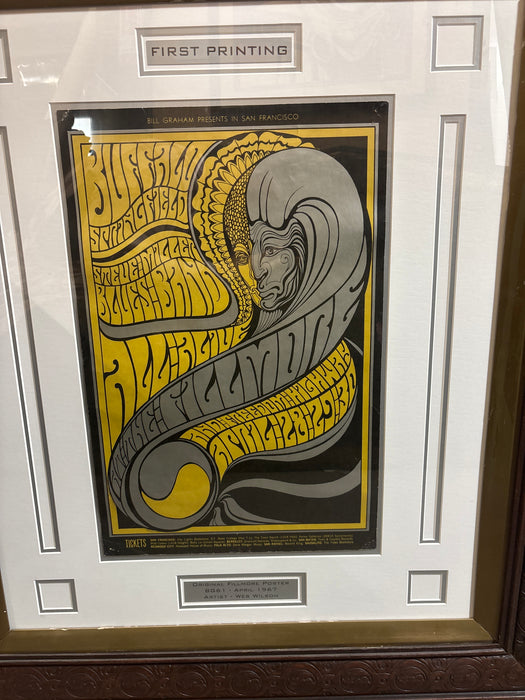 ORNATE BROWN FRAMED FILLMORE BAND POSTER