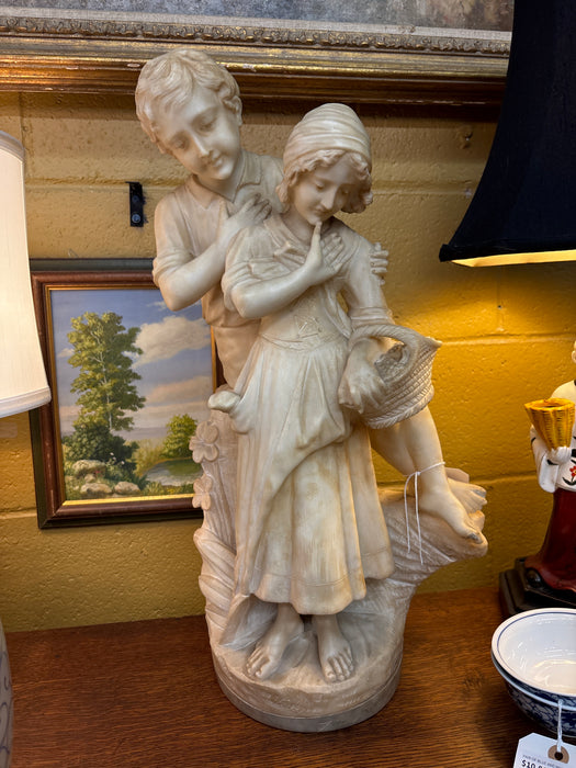 FRENCH MARBLE STATUE OF LOVERS