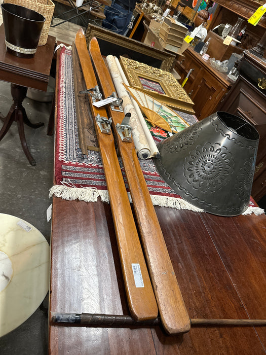 PAIR OF WOOD SKIS