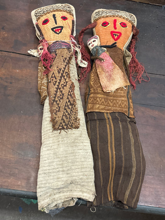PAIR OF WOVEN DOLLS