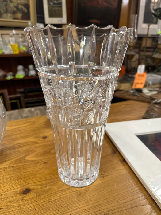 LARGE CRYSTAL FLARED VASE