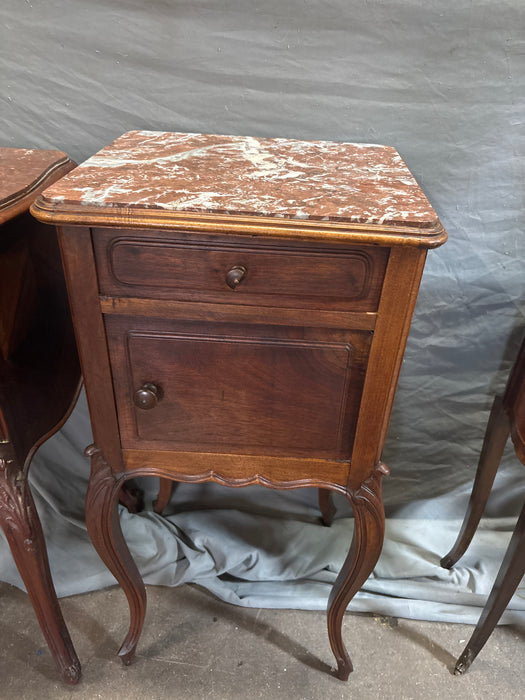 LOUIS XV  MARBLE TOP CHERRY SIDE CABINET