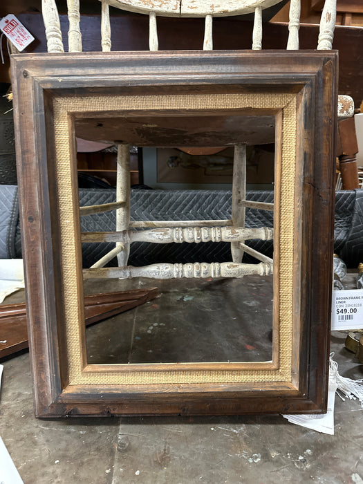BROWN FRAME WITH BURLAP LINER