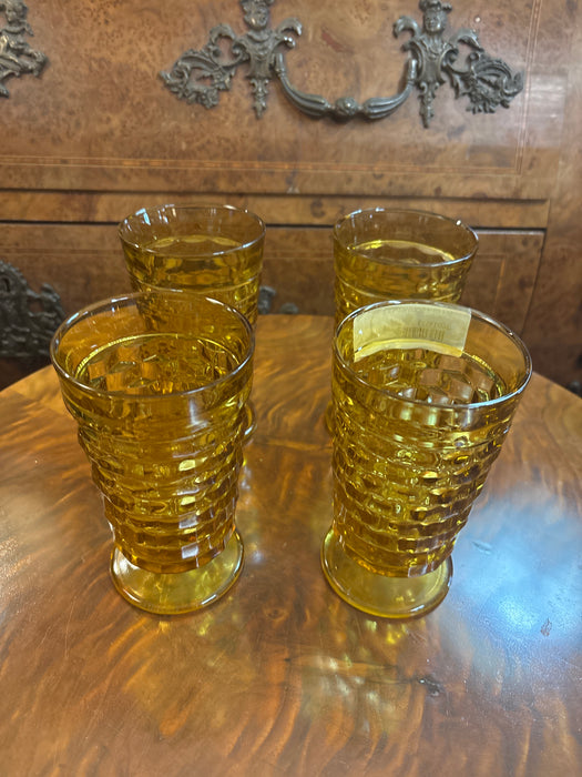 SET OF 4 GOLD WATER GLASSES