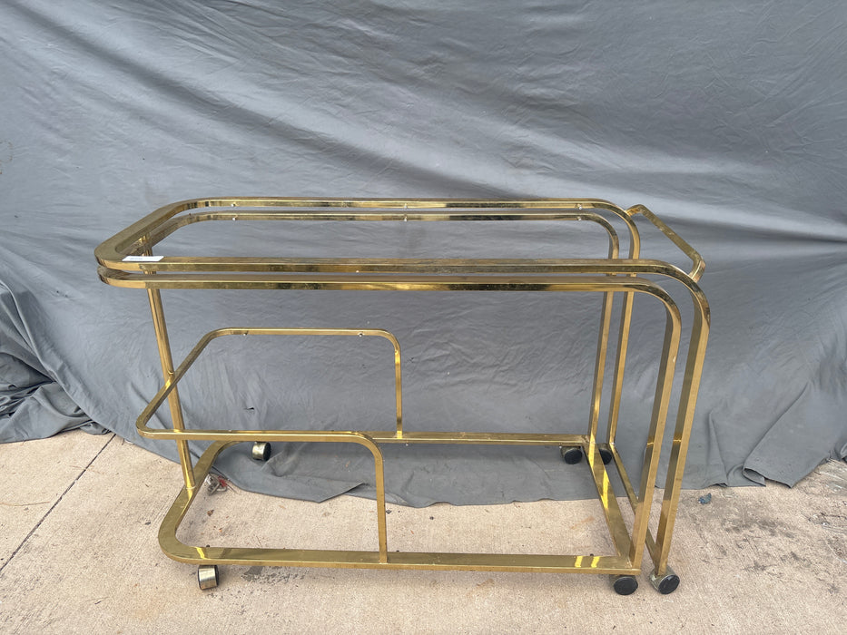 BRASS ROLLING CART - NO TOP