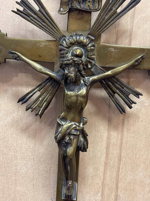 BRASS FLEUR DE LIS CRUCIFIX