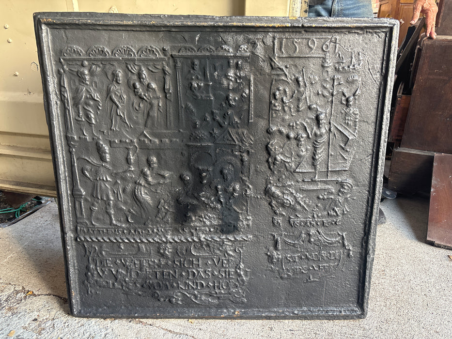 BLACK CAST IRON FIRE BACK