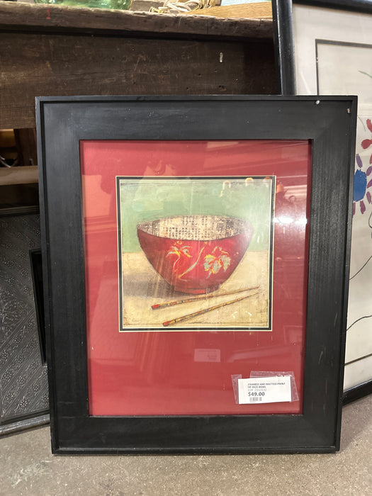FRAMED AND MATTED PRINT OF RICE BOWL