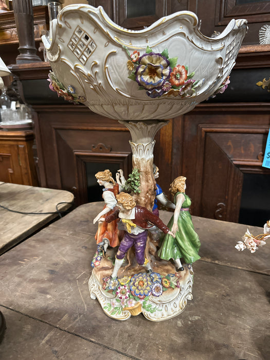 LARGE PORCELAIN FIGURAL COMPOTE