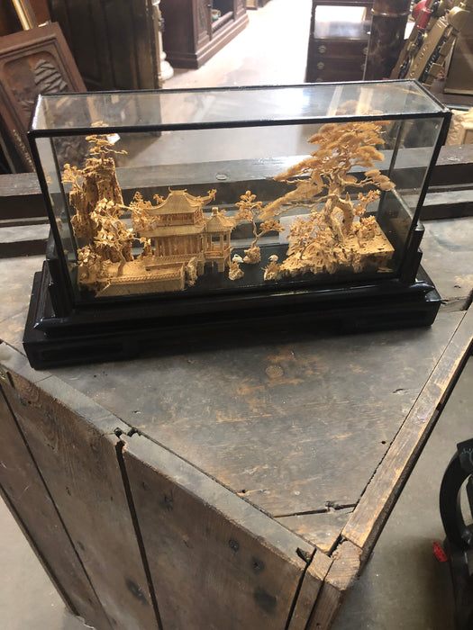 ASIAN LANDSCAPE SCULPTURE WITH PAGODA