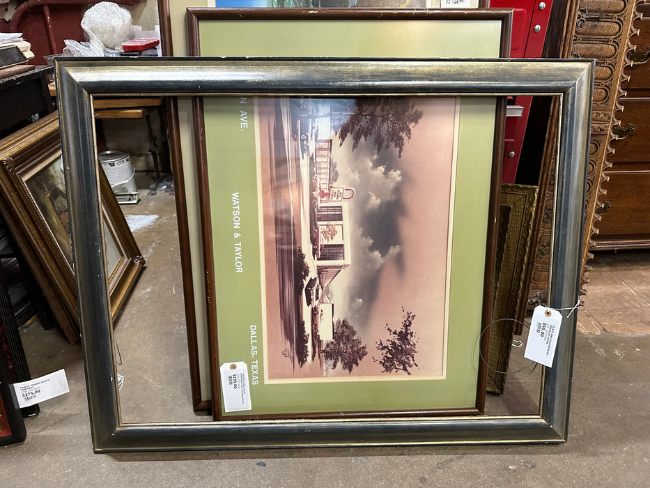 BLACK AND GOLD BEVELED FRAME AS FOUND