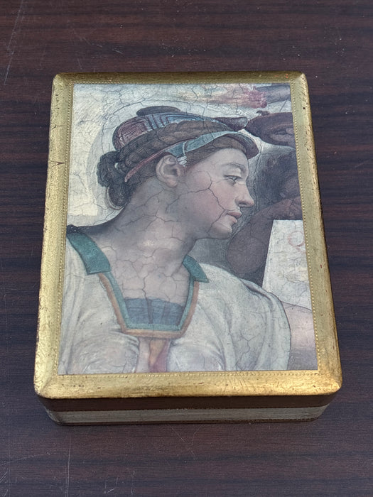 WOOD BOX WITH PORTAIT FROM FLORENCE