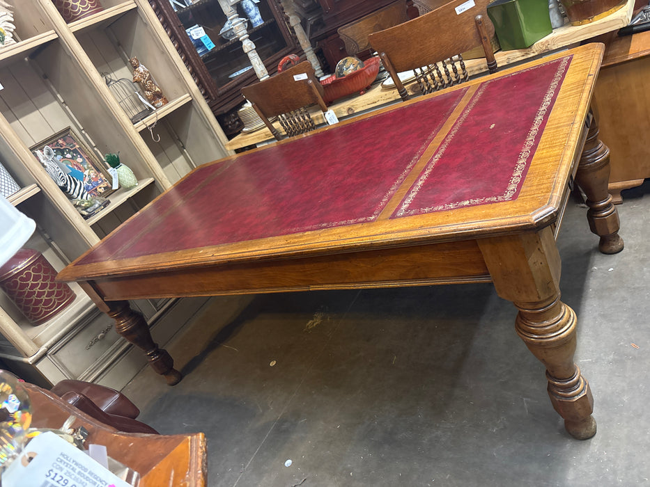 LEATHER TOP EXECUTIVE DESK WITH 2 DRAWER
