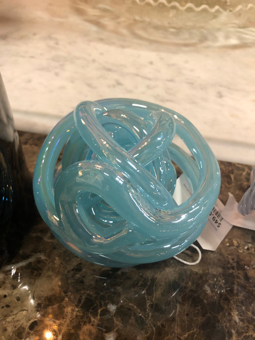 SMOOTH LIGHT BLUE ART GLASS OPEN SPHERE