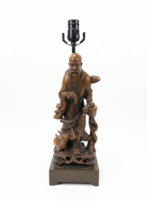 WOOD CHINESE ELDER LAMP