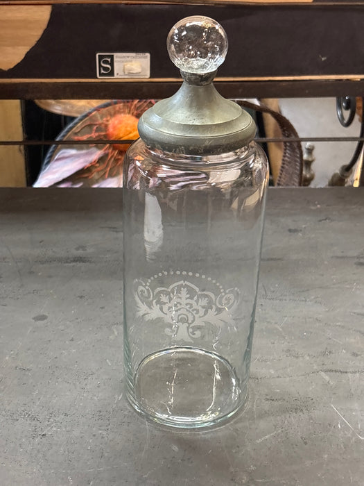 TALL GLASS JAR WITH LID