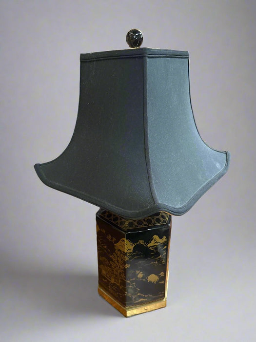 BLACK CHINESE LAMP WITH BLACK SHADE