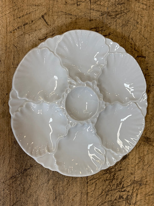 WHITE OYSTER PLATE 1 OF 6
