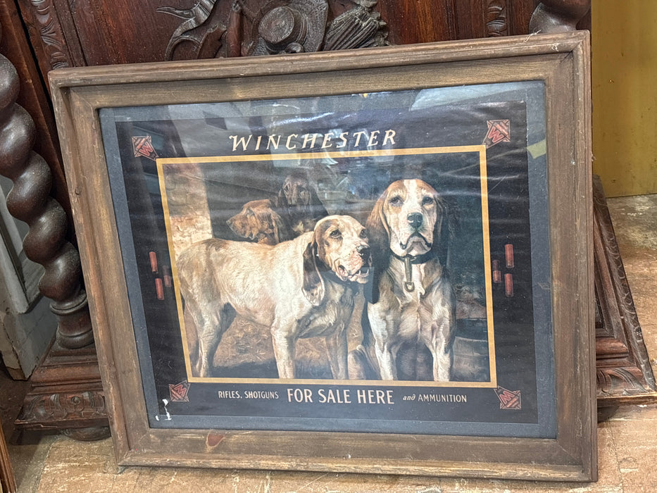 WINCHESTER RIFLE ADVERTISING PRINT WITH DOGS