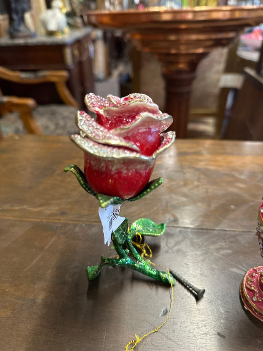 ENAMLED AND JEWELED ROSE