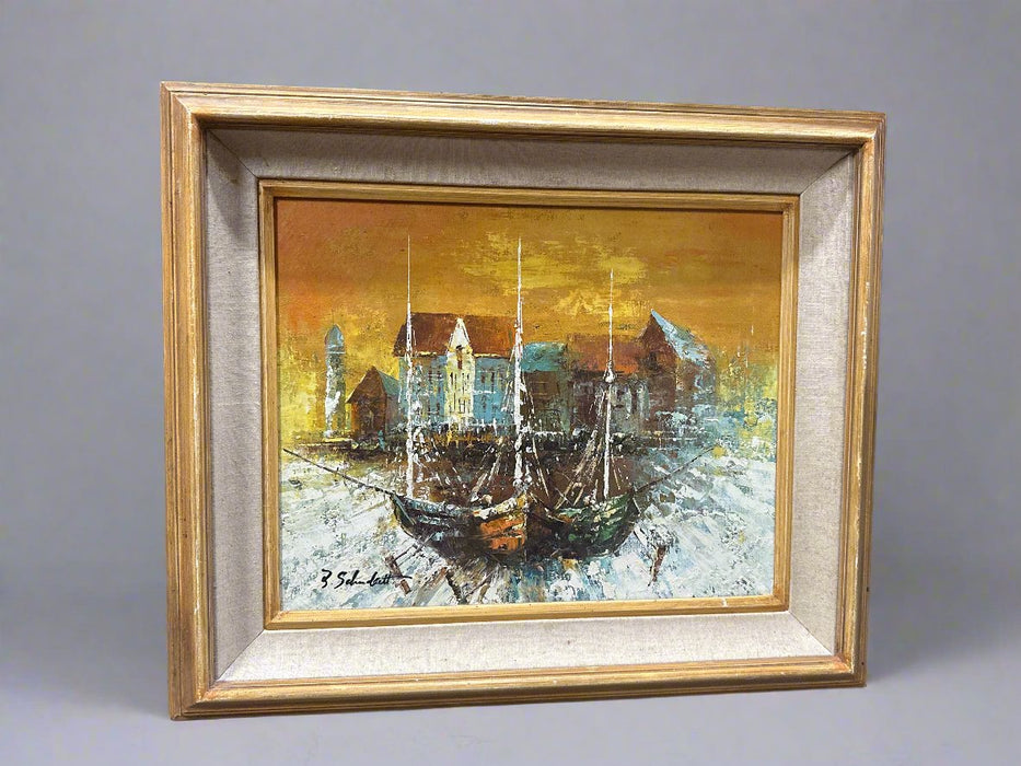 MCM HARBOR PAINTING SIGNED