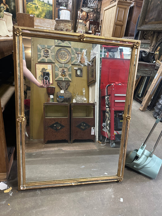 VINTAGE GILT WOOD ITALIAN FRAME WITH CARVED FLORETTES