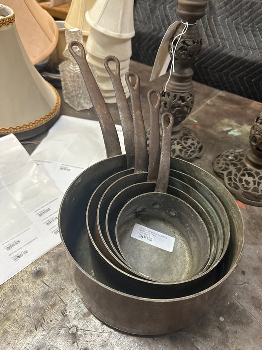 FRENCH GRADUATED COPPER CLAD SAUCE PANS