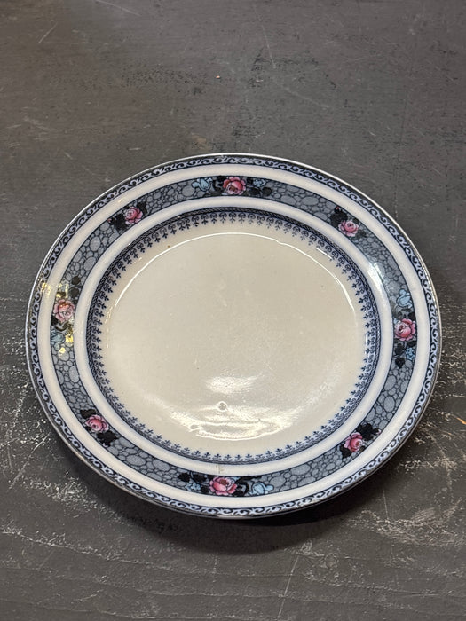 SINGLE ENGLISH TANSFERWARE BLACK ROSE PLATE