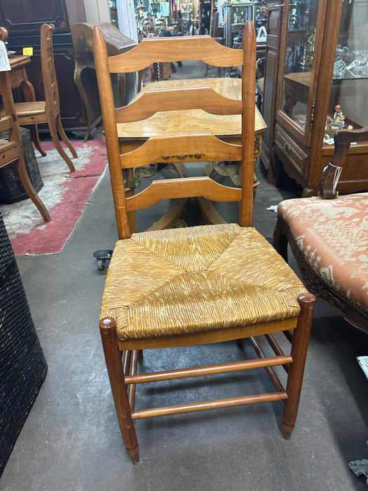 SET OF 8 RUSH SEAT CHERRY CHAIRS