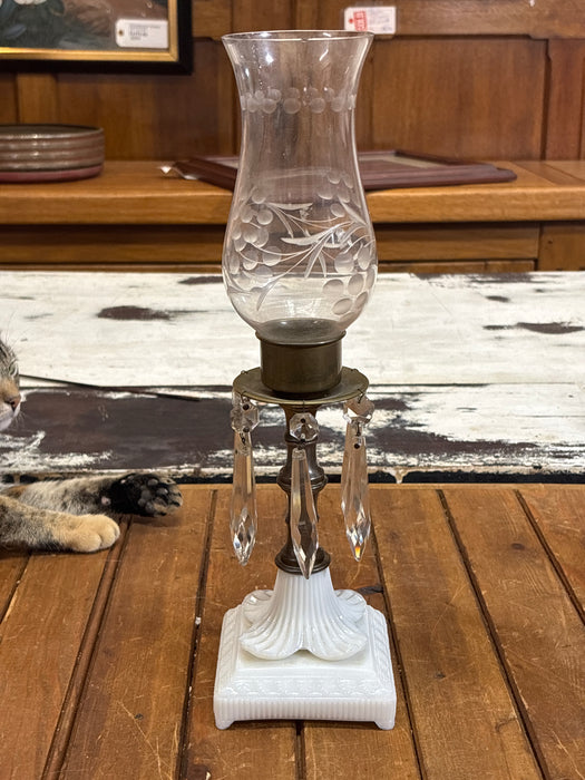 PAIR OF MILK GLASS CANDLE STICKS
