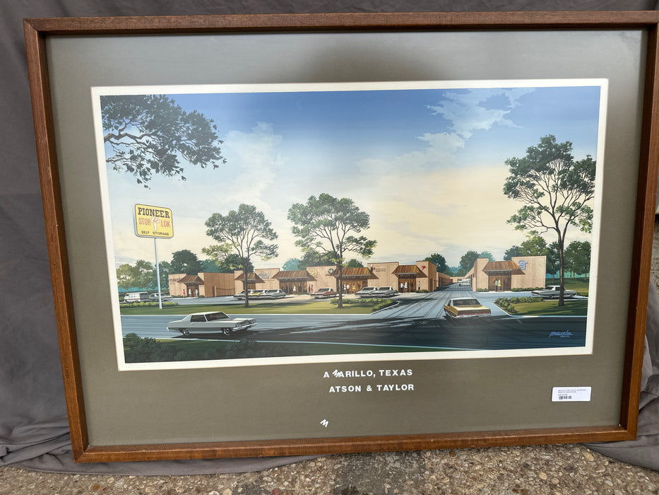 ARCHITECTURAL PASTEL RENDERING FROM THE MIDCENTURY