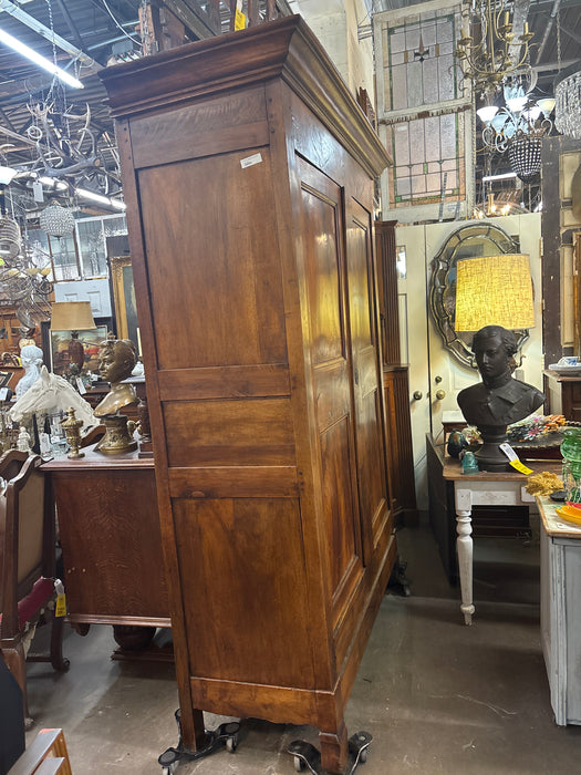 PEGGED LOUIS PHILLIPE WALNUT ARMOIRE - AS FOUND