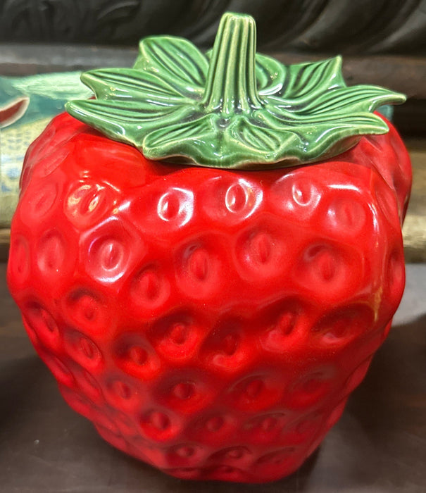 STRAWBERRY COOKIE JAR MADE IN USA