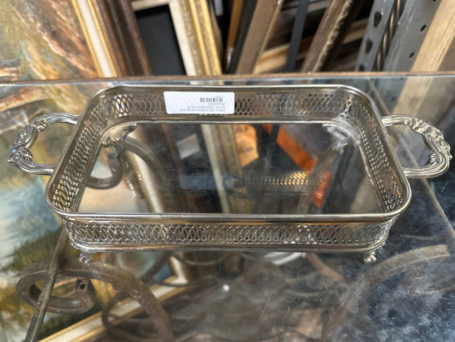 SMALL RECTANGULAR SILVER PLATE CASSEROLE BASE
