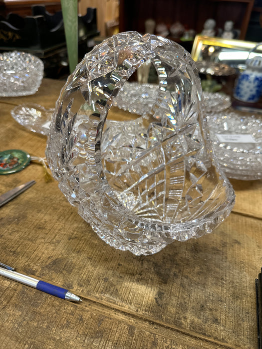 CUT GLASS BASKET