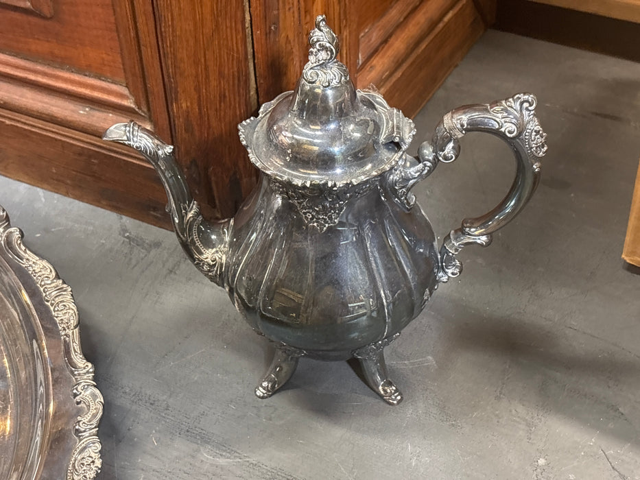 5 PIECE WALLACE SILVER PLATE TEA SET