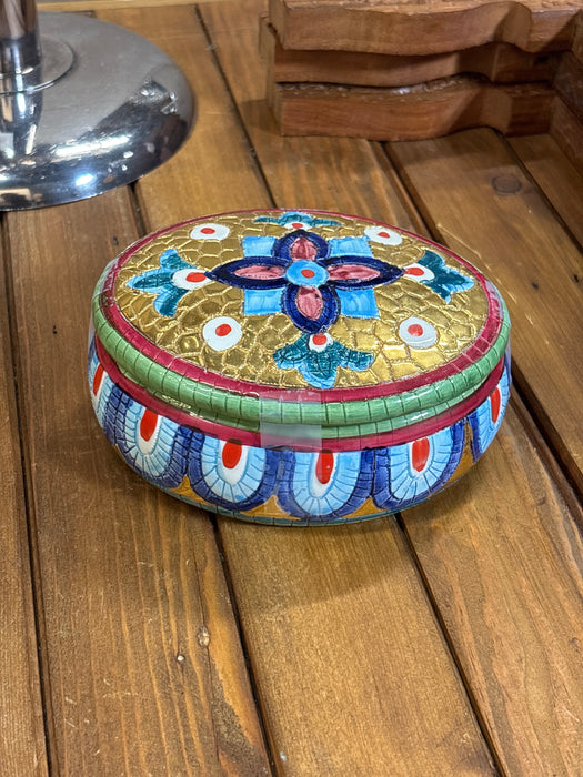 ITALIAN UMBERTO CERAMIC OVAL BOX