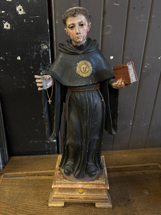 18TH CENTURY INSCRIBED SAINT STATUE