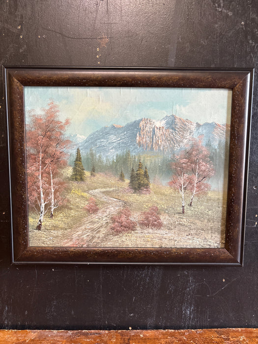 SMALL MOUNTAIN LANDSCAPE SIGNED JEFFRY