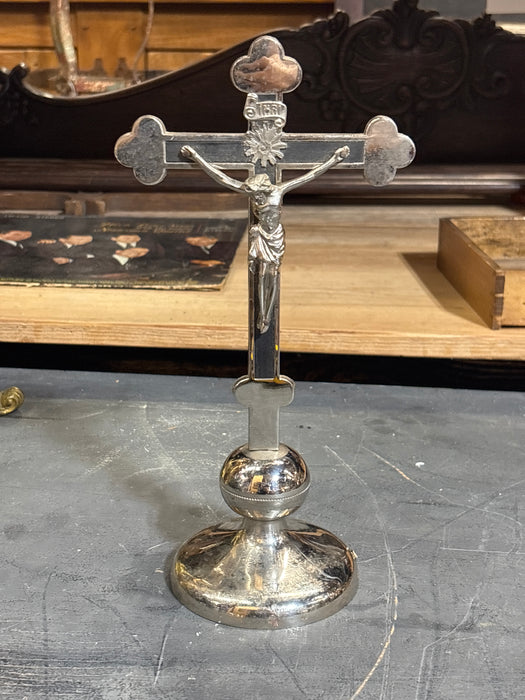 SMALL CHROME AND BLACK CRUCIFIX