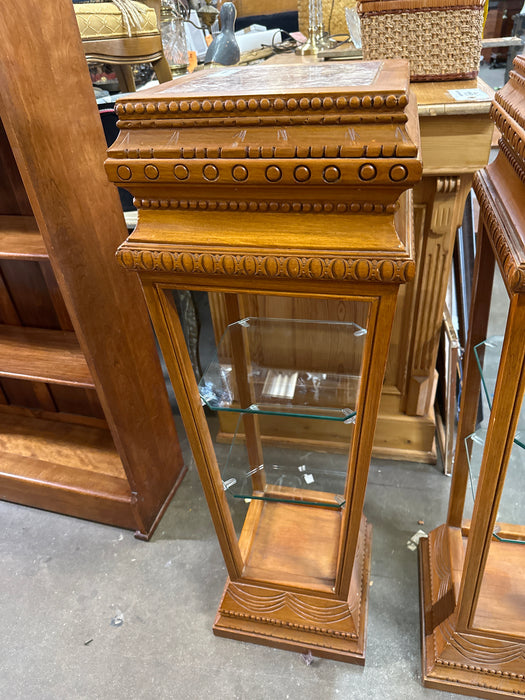MARBLE WOOD PEDESTAL
