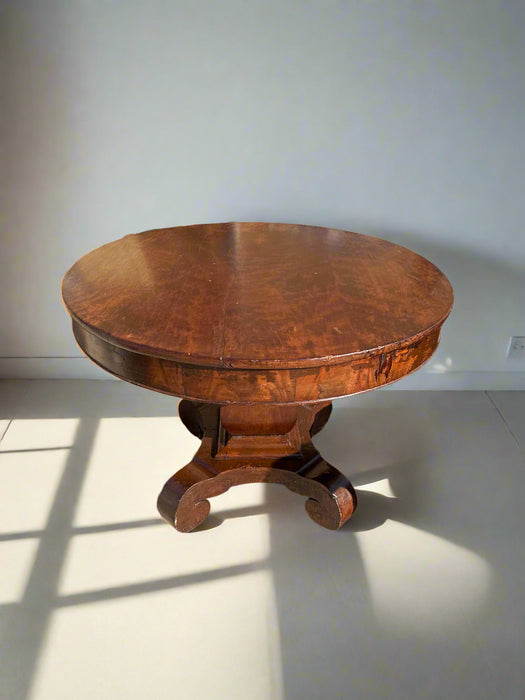 ROUND EMPIRE CENTER TABLE AS FOUND CIRCA 1910