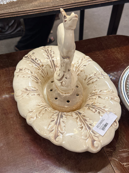 REDWING DEER CONSOLE BOWL OR FLOWER FROG-AS FOUND