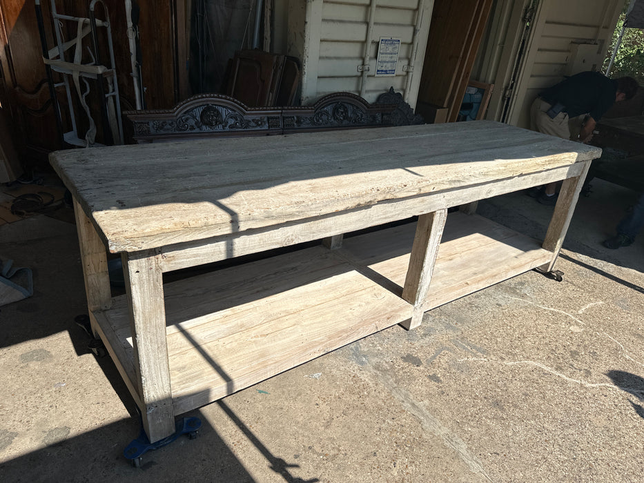 RUSTIC WORK COUNTER TABLE WITH LOWER SHELF