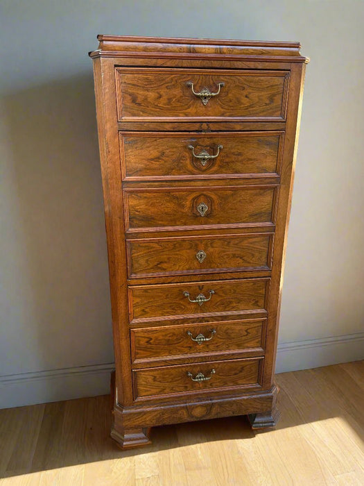 ABATANT LOUIS PHILIPPE BURLED SECRETARY CHEST