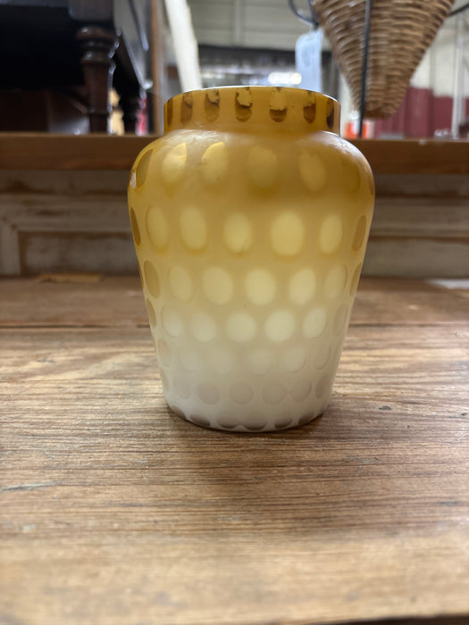 WHITE AND GOLD BUBBLE GLASS VASE
