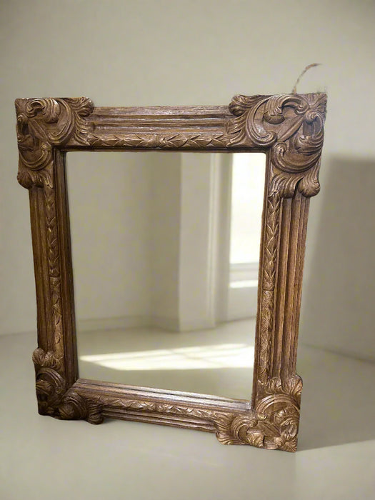 CARVED WOOD FRAMED MIRROR