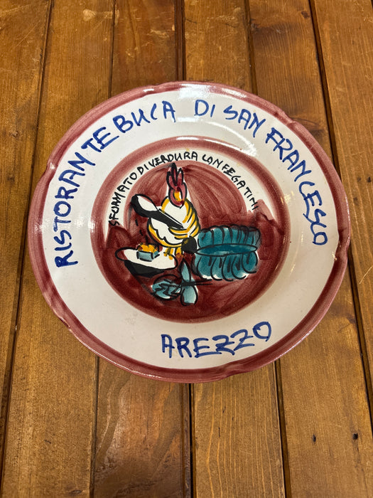 RED AND WHITE ITALIAN PLATE