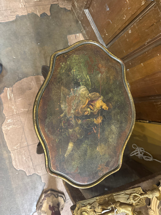 LOUIS XV VERNI MARTIN STYLE TABLE WITH HIDDEN STORAGE - AS FOUND