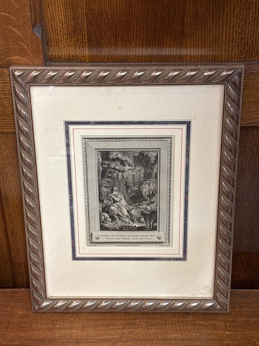SILVER FRAMED LADY PLAYING LYRE IN FOREST